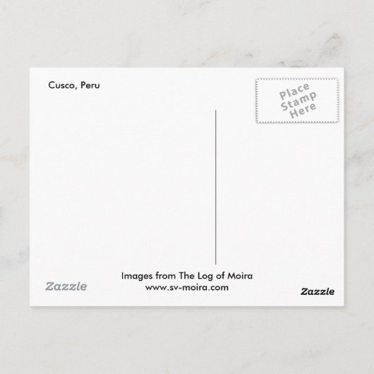 Cusco, Peru, moeder en kind Briefkaart (Achterkant)