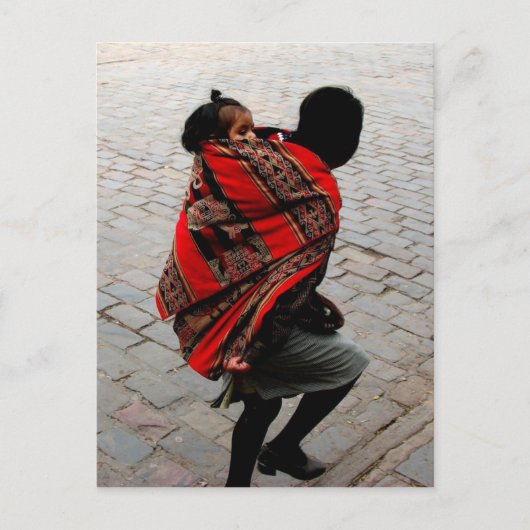 Cusco, Peru, moeder en kind Briefkaart (Voorkant)
