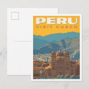 Cusco Peru Oude Reis Briefkaart