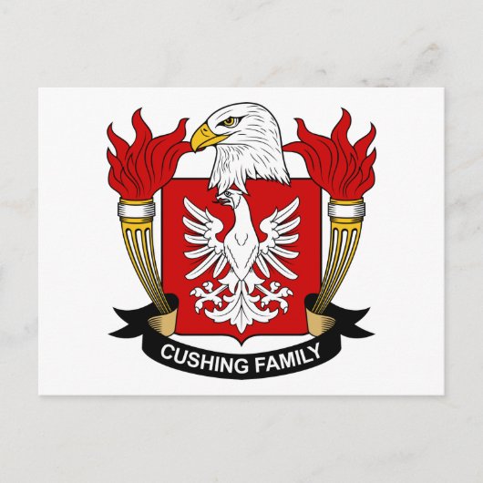 Cushing Family Crest Briefkaart (Voorkant)