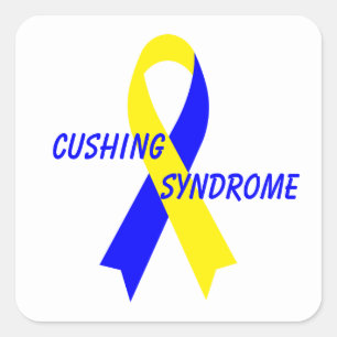 Cushing Syndrome Awareness Ribbon on Janz Vierkante Sticker