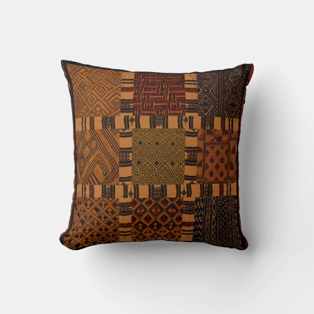 Cushion Coussin de collage tribal africain (Recto)