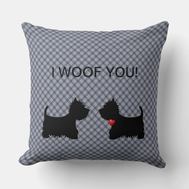 Cushions Coussin - JE VOUS REGARDE ! Deux Chiens é (Recto)