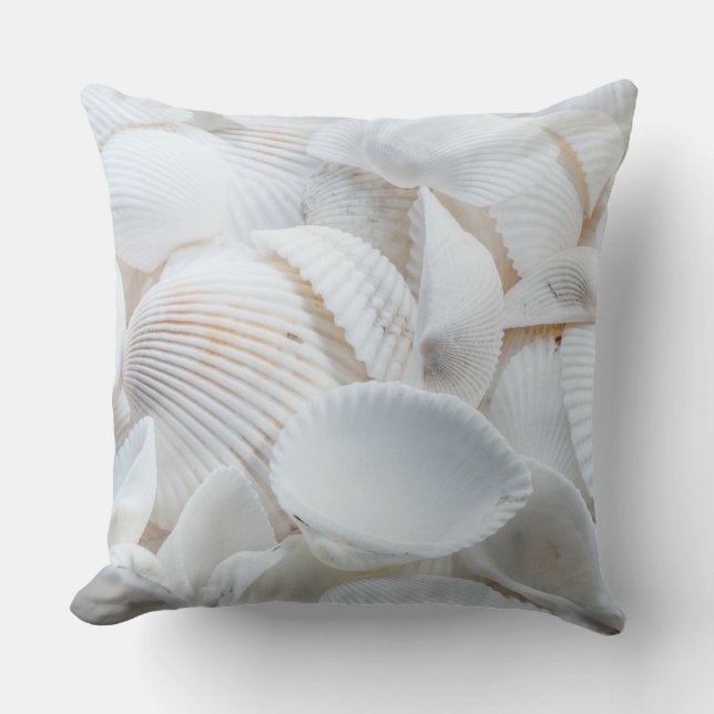 Cushions Kussens - Witte schelpen (Voorkant)