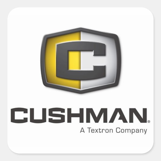 Cushman Logo decal Vierkante Sticker (Voorkant)