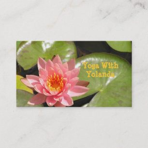 CUST.BUS.CARD, "SALMON-PINK LOTUS BLOSSOM EN BRIG VISITEKAARTJE