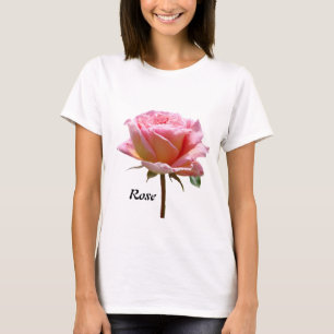 Cust. Tekst & Foto - Roze Rose Sjabloon T-shirt