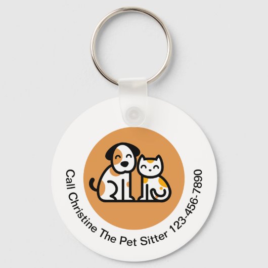 Cust Trendy Pet Sitter Schattigee promotionele Sle Sleutelhanger (Voorkant)