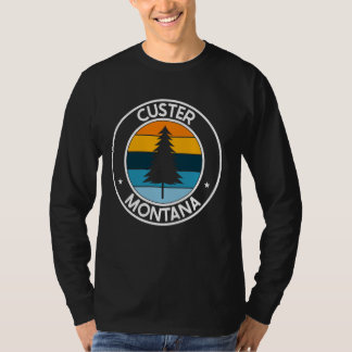 Custer Montana MT USA City Pride Retro Zonsonderga T-shirt