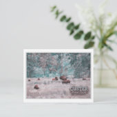 CUSTER SOUTH DAKOTA - HERD OF BISON WATERVERF BRIEFKAART (Staand voorkant)