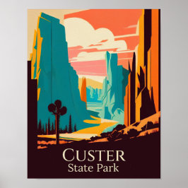 Custer State Park Hedendaags Ontwerp Poster