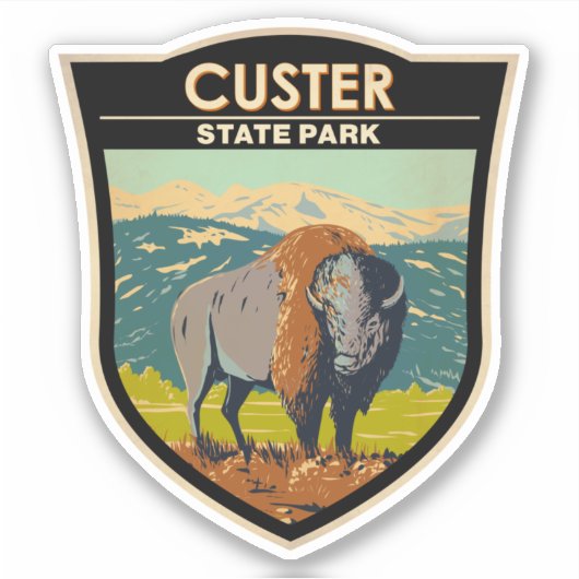Custer State Park South Dakota American Bison Sticker (Voorkant)