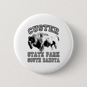 Custer State Park South Dakota Bizons Natuur Wande Ronde Button 5,7 Cm