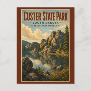 Custer State Park South Dakota Illustratie Reizen Briefkaart