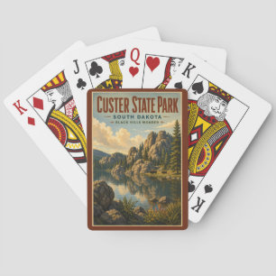 Custer State Park South Dakota Illustratie Reizen Pokerkaarten
