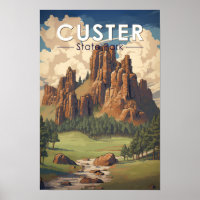 Custer State Park South Dakota Reis Kunst Vintage