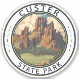 Custer State Park South Dakota Travel Art Vintage Sticker