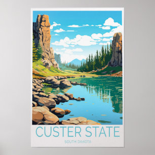 Custer State South Dakota Aangepaste Reis Poster