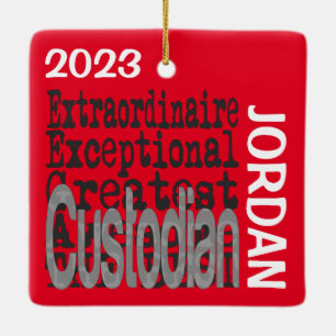 Custodian Extraordinaire CUSTOM Keramisch Ornament