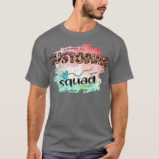 Custodian Squad School Cleaning Personeel bewaarde T-shirt