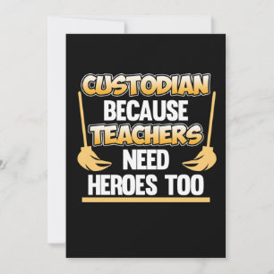 Custodian Teacher Hero School Caretaker Janitor Gr Bedankkaart