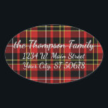 Custom<br><div class="desc">Beautiful contemporain Scottish style red, white, yellow and black tartan and stripes pattern design. With room to personalize or customize with family name and address of your choice. Ornate, elegant, stylish and eclectic design for the fancy artistic hip craft, vintage retro art style or abstract digital geometric lover. Available on...</div>