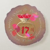 Custom17th Bruiloft Jubileum Carneool Meubels Rond Kussen (Achterkant)