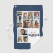 Custom 10 Photo Collage Best Grandpa Ever Golfhanddoek (Insitu)