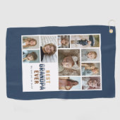 Custom 10 Photo Collage Best Grandpa Ever Golfhanddoek (Horizontaal)