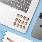 Custom 12 Face Sticker – Funny Personalized Photo (Ordinateur portable avec iPhone)