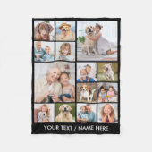 Custom 14 Foto van Collage Personalized Black Fleece Deken (Voorkant)