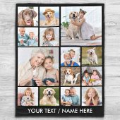 Custom 14 Foto van Collage Personalized Black Fleece Deken