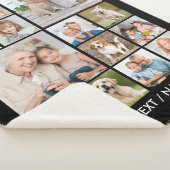 Custom 14 Photo Collage Personalized Black Sherpa Deken (3/4)