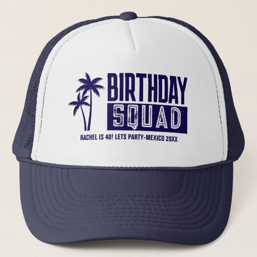 Custom 15e 20e 30e 4e 50e 60 Verjaardag Squad Trucker Pet (Voorkant)