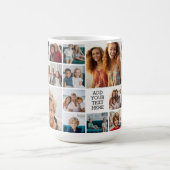 Custom 17 Fotocollage - Zwart - witte tekst Koffiemok (Center)