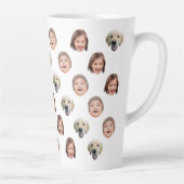 Custom 17 oz Funny Baby Kids Family Face 3 Photos Latte Mok (Rechts)