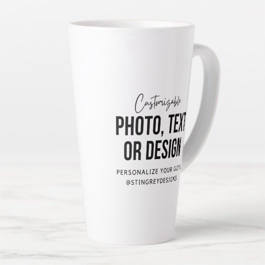 Custom 17 oz Latte Mug | Personalized Coffee Cup (Angle droit)
