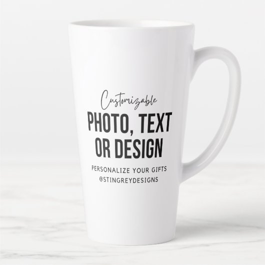 Custom 17 oz Latte Mug | Personalized Coffee Cup Latte Mok (Rechts)