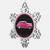 Custom 1940 Famous American Make Sedan Tin Sneeuwvlok Ornament (Rechts)