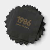 Custom 1986 40th Birthday Foil Stamped Napkins Folie Servetten (Insitu (Gestapeld))