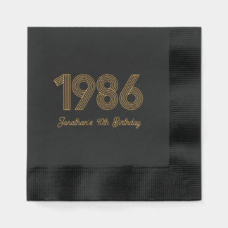 Custom 1986 40th Birthday Foil Stamped Napkins Folie Servetten
