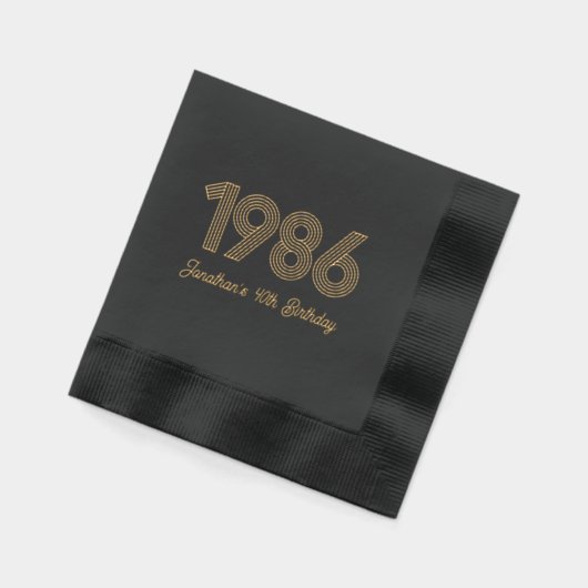 Custom 1986 40th Birthday Foil Stamped Napkins Folie Servetten (Links)