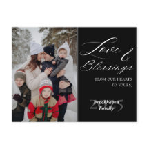 Custom 1 Photo Luxurious Script Family Name Year