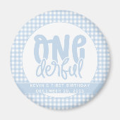 Custom 1e verjaardag schattig pastel blauw onederf magneet (Voorkant)