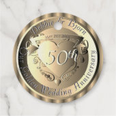 Custom 1st,8th,50th, Bruiloft Jubileum Hart Bedankjes Labels (Achterkant)