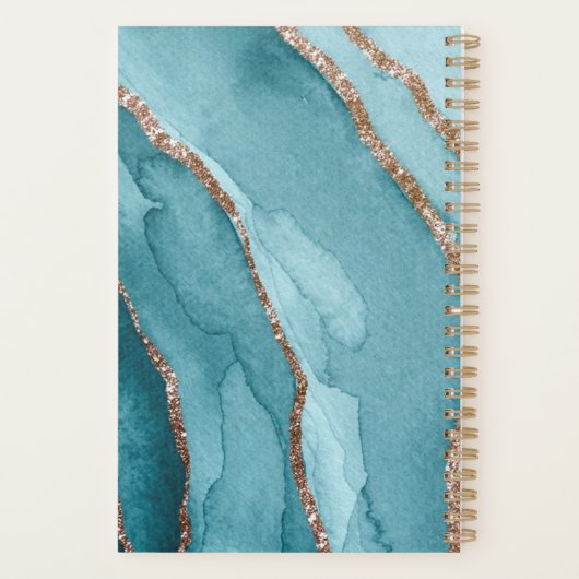 Custom 2022 Gold Turquoise Blue Marble Non daté He (Dos)