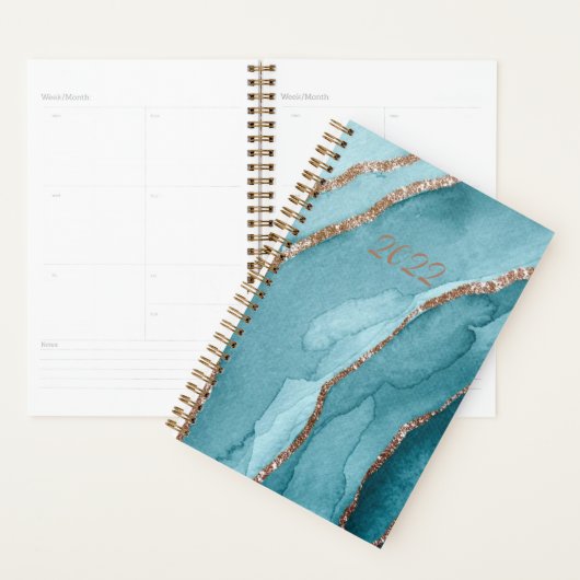 Custom 2022 Gold Turquoise Blue Marble Non daté He (Devant avec enveloppe)