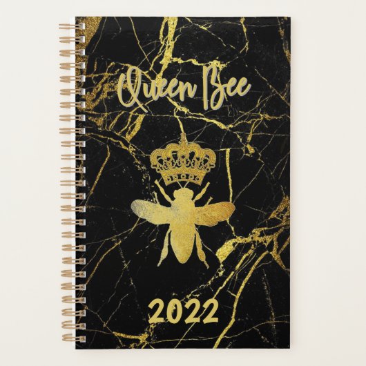 Custom 2022 QUEEN BEE Gold Marble Indaté Mensuel (Devant)