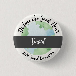 Custom 2024 JW Conventie Het goede nieuws verklare Ronde Button 3,2 Cm