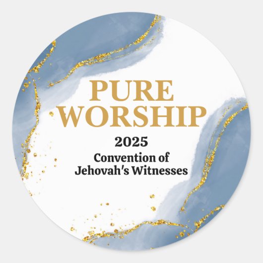Custom 2025 JW Convention Pure Worship Ronde Sticker (Voorkant)